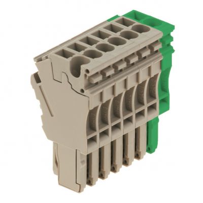 WEIDMULLER ZP 2.5/1AN/QV/7 GN/BE Wtyczka (terminal), złącze wtykowe, 2.5 mm², 500 V, 24 A, Liczba biegunów: 7, zielony, Ciemnobeżowy 1142550000 /25szt./ (1142550000)