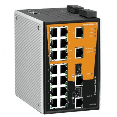 WEIDMULLER IE-SW-PL18MT-2GC-16TX Network switch (programowany), zarządzany, Fast/Gigabit Ethernet, Liczba portów: 16x RJ45 10/100BaseT(X), 2 * porty combo (10/100/1000BaseT(X) lub 100 1286970000 /1szt (1286970000)