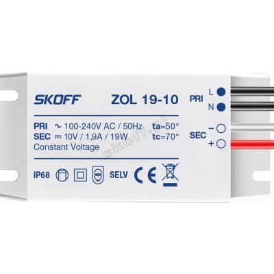  Zasilacz typ ZOL19-10 19W 100 - 240V AC / 10V DC IP68  SKOFF (ZL-019-C-1-1-ML-PL-01)