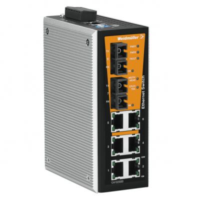 WEIDMULLER IE-SW-VL08MT-6TX-2SCS Network switch (programowany), zarządzany, Fast Ethernet, Liczba portów: 6x RJ45, 2x SC jednomodowy, -40 °C...75 °C, IP30 1241020000 /1szt./ (1241020000)