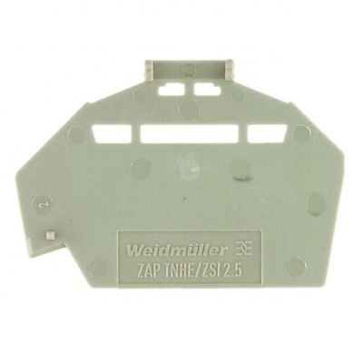 WEIDMULLER ZAP TNHE/ZSI2.5 Płytka końcowa (styki), 46.7 mm x 1.1 mm, Ciemnobeżowy 1610840000 /25szt./ (1610840000)