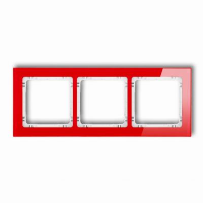 KARLIK DECO Ramka uniwersalna potrójna - efekt szkła (ramka: czerwona; spód: biały) czerwony 17-0-DRS-3 (17-0-DRS-3)
