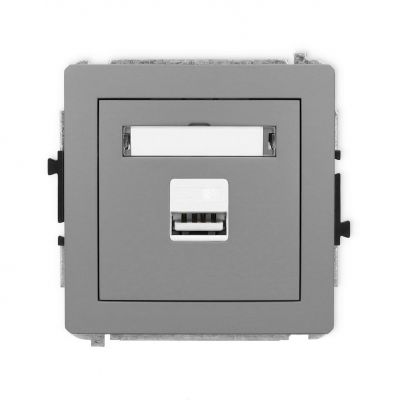 KARLIK DECO Mechanizm ładowarki USB pojedynczej, 5V, 2A szary mat 27DCUSB-3 (27DCUSB-3)
