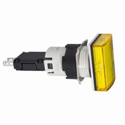 Harmony XB6 Kompletny wskaźnik świetlny Żółty LED Prostokątny 12-24V AC/DC 16 mm Plastikowy XB6DV5BB SCHNEIDER (XB6DV5BB)