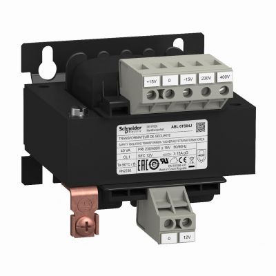 Phaseo separacyjny transformator napięcia wejście 230...400 V wyjście 1 x 12 V 40 VA ABL6TS04J SCHNEIDER (ABL6TS04J)