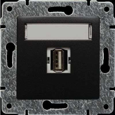 VENA Gniazdo multimedialne USB bez ramki antracyt (516151)