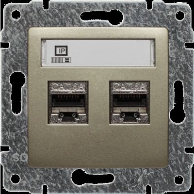 VENA ; Gniazdo komputerowe podwójne 2xRJ45, bez ramki,  ; SATYNA (515068)