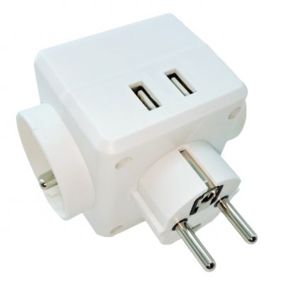 ROZGAŁĘŹNIK +/0/ 3xGN 16A + 2xUSB MAX.2.4A (B25-HS-ZF01/03-2U)