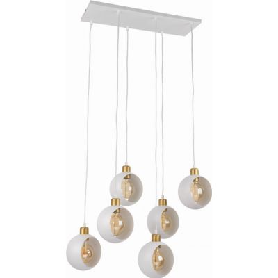 TK-Lighting lampa wisząca Cyklop White 6xE27 max 60W biała/złota (2746)