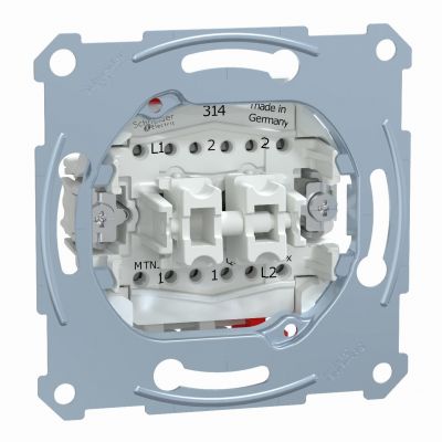 Merten mechanizm łącznika podwójnego schodowego zacisk bezśrubowy 250V AC 10A MTN3126-0000 SCHNEIDER (MTN3126-0000)