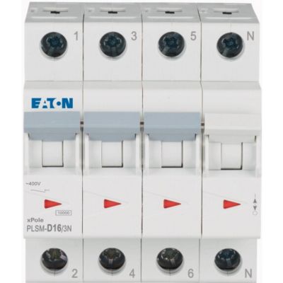 PLSM-D16/3N-MW Wyłącznik nadprądowy 10kA D16A 3P+N 242566 EATON (242566)