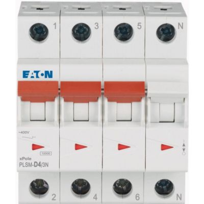 PLSM-D4/3N-MW Wyłącznik nadprądowy 10kA D4A 3P+N 242558 EATON (242558)