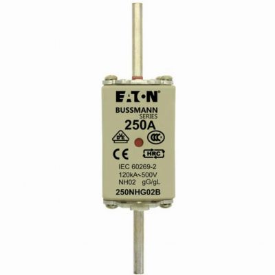 NH FUSE 250A 500V GG/GL SIZE 02 Wkładka NH02 250A 500V GL/GG podwójny wskaźnik 250NHG02B EATON (250NHG02B)