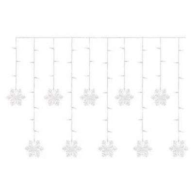 Dekoracje - 60 LED sople śnieżynki 135x50 cm zimna biel, IP20 (DCGW13)