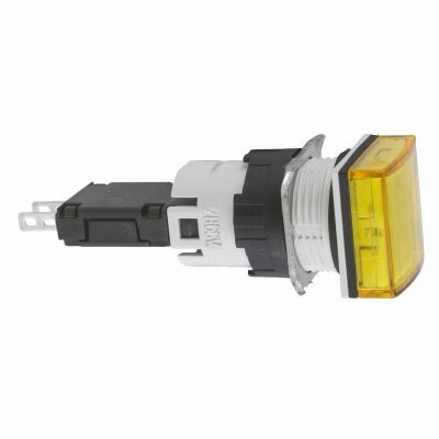 Harmony XB6 Kompletny wskaźnik świetlny Żółty LED Kwadratowy 12-24V AC/DC 16 mm Plastikowy XB6CV5BB SCHNEIDER (XB6CV5BB)