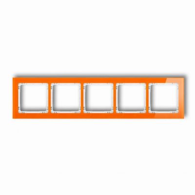 KARLIK DECO Ramka uniwersalna pięciokrotna - efekt szkła (ramka: pomarańczowa; spód: biały) pomarańczowy 13-0-DRS-5 (13-0-DRS-5)
