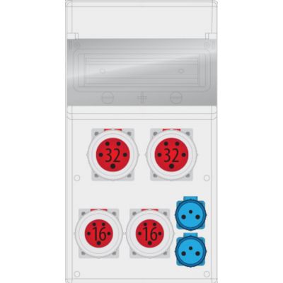 Rozdzielnica budowlana MAX BOX-11S 2x32/5, 2x16/5, 2x230V zabezp. 1xM.01-B32/3, 1xM.01-B16/3, 1x biały MAX-11S-3ZRP PAWBOL (B.MAX-11S-3ZRP)