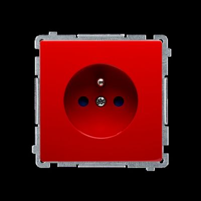 Gniazdo wtyczkowe z uziemieniem (moduł), 16A, 250V~, zaciski śrubowe; czerwone (BMGZD.01/22)