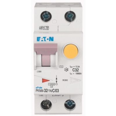 PKNM-32/1N/C/03-MW Wyłącznik różnicowonadprądowy 1P+N C32A 300mA typ AC 236307 EATON (236307)