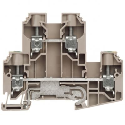 WEIDMULLER WDK 10 DU-PE Zacisk modułowy wielorzędowy, złącze śrubowe, 10 mm², 800 V, 57 A, liczba poziomów: 2, Ciemnobeżowy, zielony / żółty 1415480000 /50szt./ (1415480000)