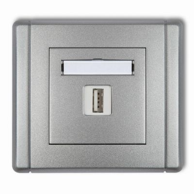 KARLIK FLEXI Gniazdo pojedyncze USB-AA 2.0 srebrny metalik 7FGUSB-1 (7FGUSB-1)
