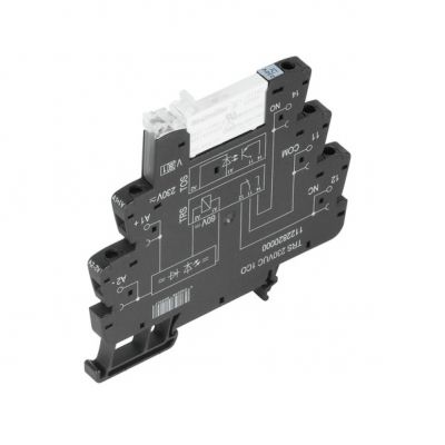 WEIDMULLER TRS 48VUC 1CO Moduł przekaźnikowy, 48 V UC ±10 %, Zielona dioda LED, Prostownik, 1 zestyk przełączny (AgNi) , 250 V AC, 6 A, złącze śrubowe, Przycisk testowy: Nie 1122790000 /10szt./ (1122790000)