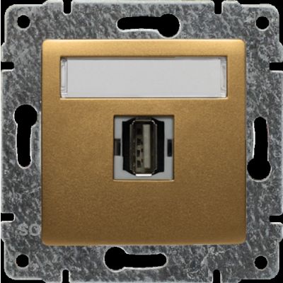 VENA Gniazdo multimedialne USB bez ramki patyna (513051)