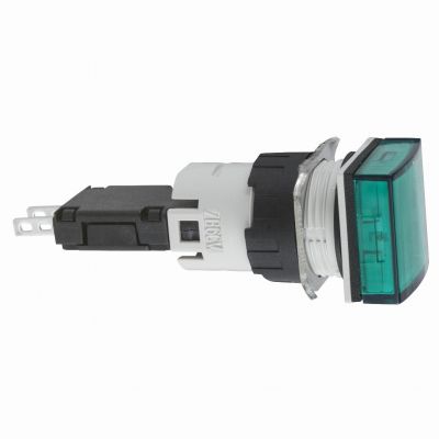 Harmony XB6 Kompletny wskaźnik świetlny Zielony LED Kwadratowy 12-24V AC/DC 16 mm Plastikowy XB6CV3BB SCHNEIDER (XB6CV3BB)