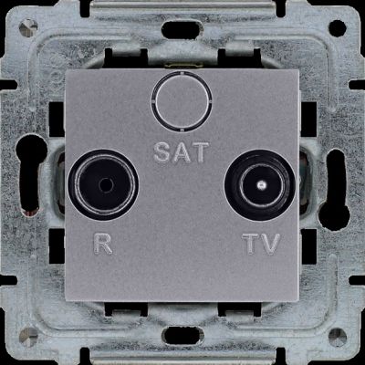 DANTE:INOX Gniazdo antenowe RTV przelotowe, TV: 13 dB, R: 13 dB (454175)