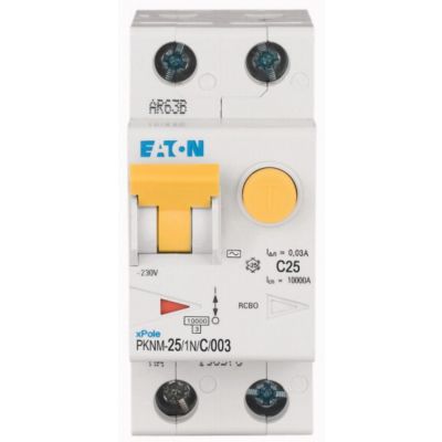 PKNM-25/1N/C/003-MW Wyłącznik różnicowonadprądowy 1P+N C25A 30mA typ AC 236275 EATON (236275)