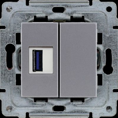 DANTE Gniazdo multimedialne USB bez ramki inox (454151)