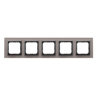 SONATA Ramka pięciokrotna - kolor szare szkło R-5RGC/41/25 OSPEL (R-5RGC/41/25)