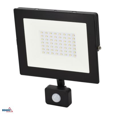 NAŚWIETLACZ LED SMD KASTEL 50W 6000K 4200LM IP65 CZARNY CZ. PIR (S-C64-S-LFK-050BL-6K)