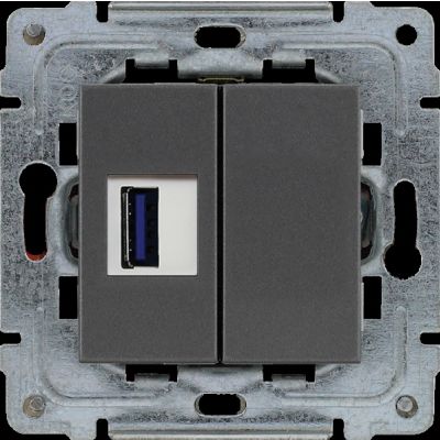 DANTE Gniazdo multimedialne USB bez ramki grafit (456051)