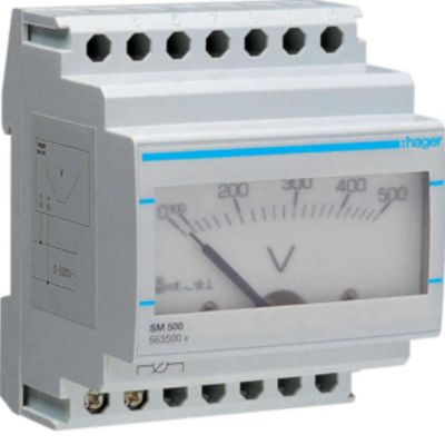 HAGER Woltomierz analogowy bezpośredni 0-500V SM500 (SM500)