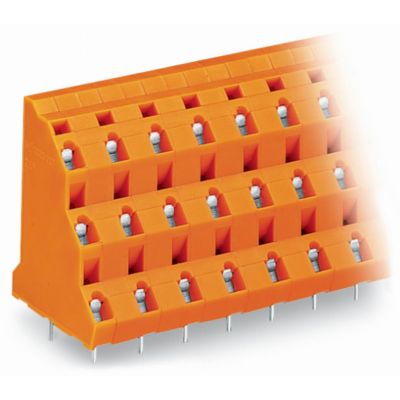 Listwa do płytek drukowanych 3-piętrowa 4-biegunowa pomarańczowa raster 10,16mm 737-854 /28szt./ WAGO (737-854)
