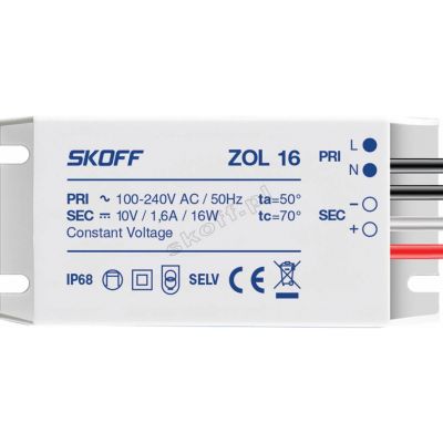  Zasilacz typ ZOL16 16W 100 - 240V AC / 10V DC IP68  SKOFF (ZL-016-C-1-1-ML-PL-01)