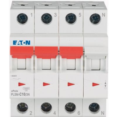 PLSM-C10/3N-MW Wyłącznik nadprądowy 10kA C10A 3P+N 242539 EATON (242539)