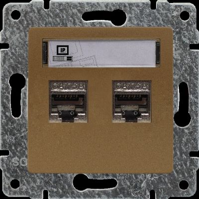 VENA ; Gniazdo komputerowe podwójne 2xRJ45, bez ramki,  ; PATYNA (513068)