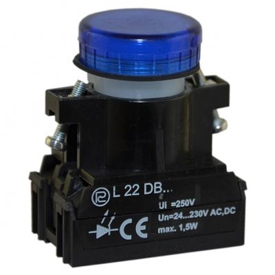 Lampka L22DHV 500VAC niebieska (W0-LD-L22DHV N)