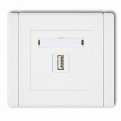 KARLIK FLEXI Gniazdo pojedyncze USB-AA 2.0 biały FGUSB-1 (FGUSB-1)
