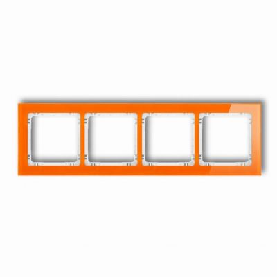 KARLIK DECO Ramka uniwersalna poczwórna - efekt szkła (ramka: pomarańczowa; spód: biały) pomarańczowy 13-0-DRS-4 (13-0-DRS-4)