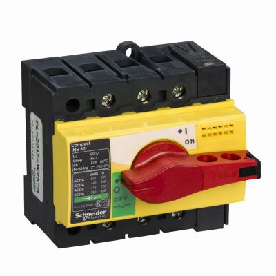Compact INS INV rozłącznik INS80 żółto-czerwony 80A 3P 28920 SCHNEIDER (28920)