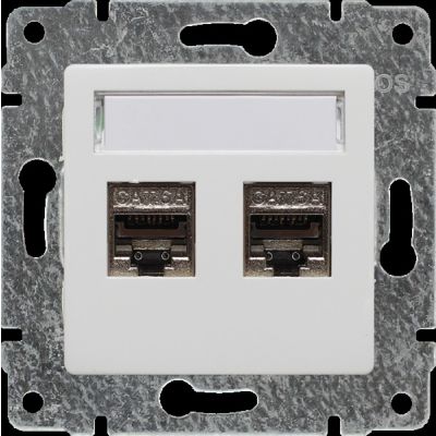 VENA ; Gniazdo komputerowe podwójne 2xRJ45, bez ramki,  ; BIAŁY (510468)