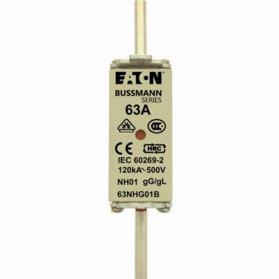 NH FUSE 63A 500V GG/GL SIZE 01 Wkładka NH01 63A 500V GL/GG podwójny wskaźnik 63NHG01B EATON (63NHG01B)