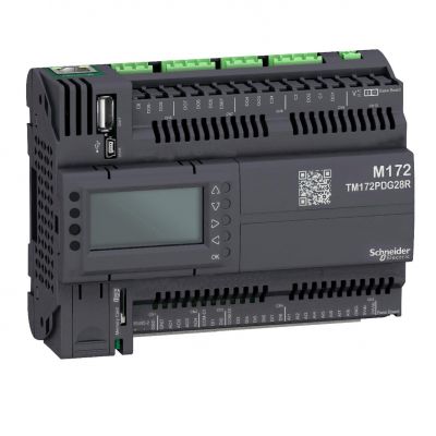 Sterownik PLC HVAC M172 8xDI 8xAI 8xDO 4xAO 2xModbus SL CANModbus TCP BACNet wyś TM172PDG28R SCHNEIDER (TM172PDG28R)