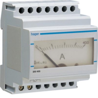 Amperomierz analogowy przekładnikowy 0-400A SM400 HAGER (SM400)