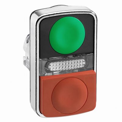 Harmony XB4 Przycisk dwuklawiszowego płaski/wystający zielony/czerwony LED metalowy ZB4BW7L3740 SCHNEIDER (ZB4BW7L3740)