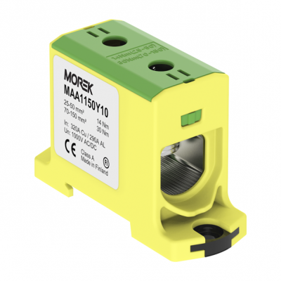 Złączka szynowa OTL150 kolor żółto-zielony 1xAl/Cu 25-150mm² 1000V MOREK (MAA1150Y10)