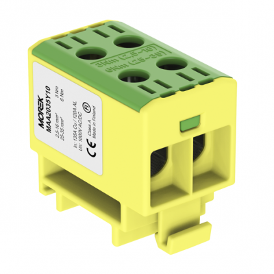 Złączka szynowa OTL35-2 kolor żółto-zielony 2xAl/Cu 2,5-35mm² 1000V MOREK (MAA2035Y10)